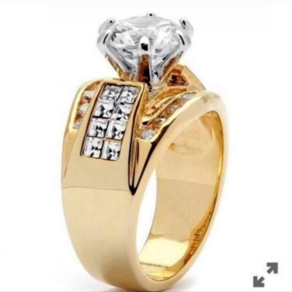 ❤️ 14k GOLD PLATED CZ RING SIZE 8 - Picture 9 of 12